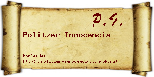 Politzer Innocencia névjegykártya